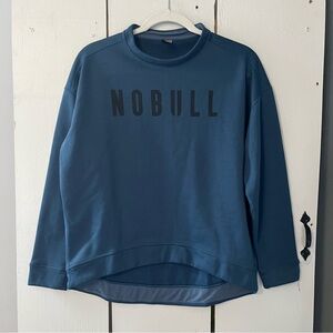 Nobull Women's Crew Neck Fleece High Low Sweatshirt Small Blue Pullover